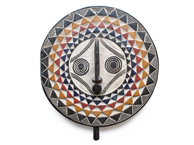Carved Wood Shield - Bobo Mask - 55cm - C